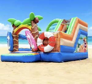 Castillo Inflable Comercial con Tobogán, Temática de Playa, para Fiestas Infantiles, Apto para Alquiler al Aire Libre - Product Image 2