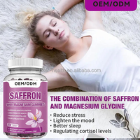 Ausreson OEM Gommes au safran et au magnésium pour le sommeil, le soulagement du stress et le soutien de l'humeur – Compléments de santé biologiques en vrac à base d'extrait de safran