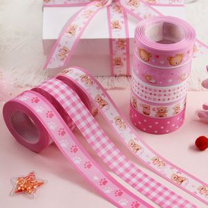Ruban gros-grain simple face mignon de 2,2 cm x 10 yards pour la décoration de la chambre de bébé et l'emballage de cadeaux de naissance (pour fille) - Product Image 1