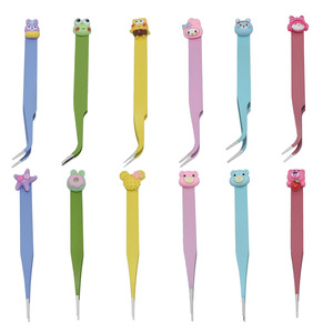 Shinno Manicure Tweezers Stainless Steel Rounded Tip Colorful Cartoon Design For Nail Art Diy Craft - Product Image 2