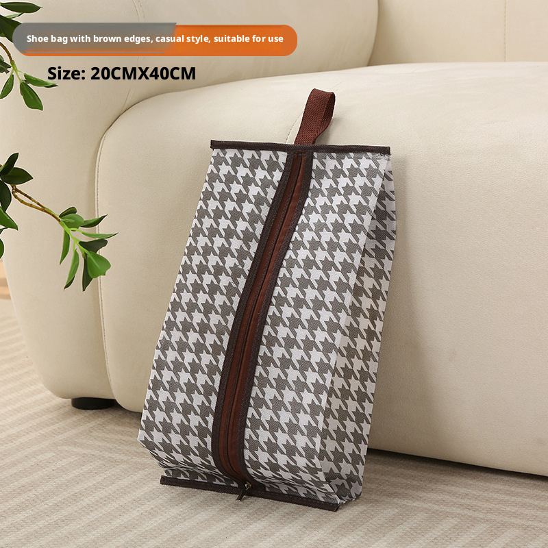 Sac à chaussures bord marron[Tissu non tissé]