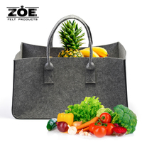 Panier de rangement en feutre durable et élégant pour une utilisation intérieure et extérieure, idéal pour les cheminées et le stockage du bois