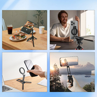 Support de téléphone portable magnétique portable en alliage d'aluminium pour les séries 17/16/15/14/13/12 et tous les téléphones – Idéal pour bureau, voyage, cuisine, salle de sport