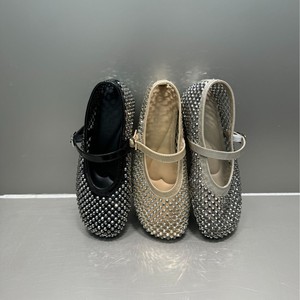 <span class=keywords><strong>Zapatos</strong></span> Planos Mary Jane de <span class=keywords><strong>Mujer</strong></span> con Pedrería, Malla Calada, Piel Genuina, Correa Ajustable con Hebilla, Forro de Piel de Cerdo y Tacón Bajo, OEM ODM - Product Image 4