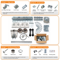 Kit de Herrajes para Puerta de Garaje Galvanizada Europea, 5 Paneles, Antihuellas, CE, Juego Completo para Puerta Seccional de 40 mm, Venta al Por Mayor, OEM