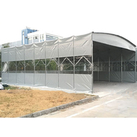 Structure en tuyaux d'acier galvanisé, tente en tissu avec revêtement PVC, coulissante, pliable, mobile, à pousser et à tirer
