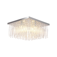Lustre en cristal au Design nordique moderne contemporain, lampe de plafond en cristal à prisme carré pour salle de bain