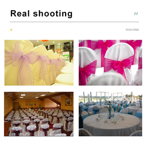 Venta al por mayor Universal mejor precio alto elástico verde lazo silla fajas para decoración de fiesta boda Organza silla fajas - Product Image 2