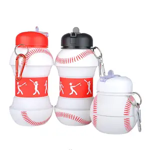 Portable Bpa Free Gourde Decole Pour Enfants Silicona Deporte Plegable Béisbol Niños Botella de agua