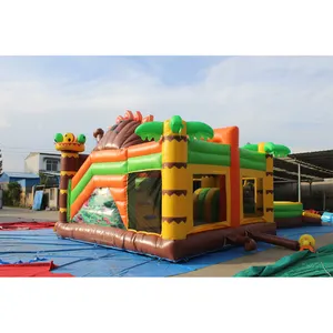 Dinosauro a buon mercato fabbrica scivolo gonfiabile castello gonfiabile bambini festa all'aperto commerciale gonfiabile casa di rimbalzo Unisex 220-240V