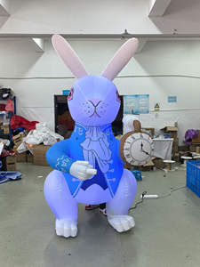 Decoración de Pascua con Conejo Inflable de Dibujos Animados, Tema Alicia en el País de las Maravillas - Product Image 2