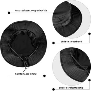 High Quality Vented Outdoor Safari Waterproof <b>Hat</b> Custom Rubber Patch <b>Bucket</b> <b>Hat</b> <b>With</b> Removable <b>String</b> - Product Image 6