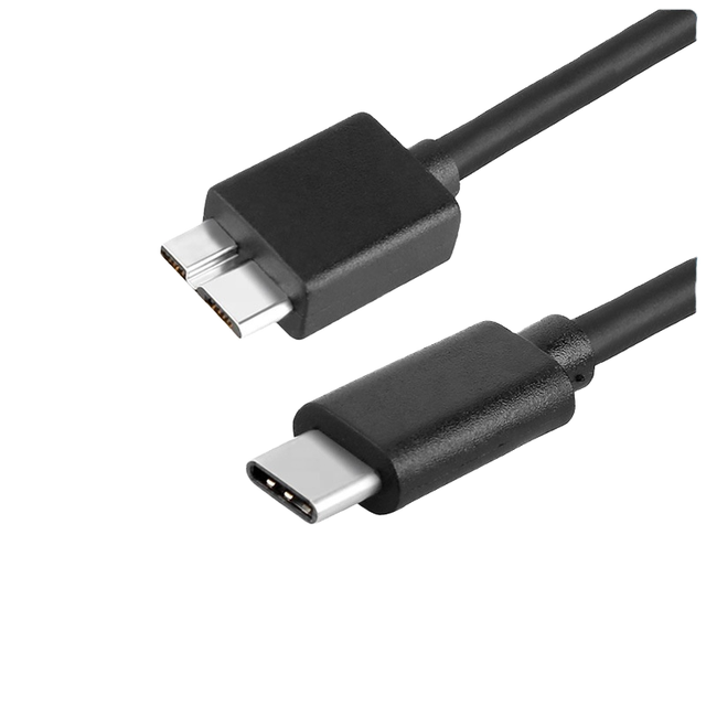 Micro B to Type-c USB 3.0 Cable High-Speed OTG Connection PVC Jacket Mobile Hard Drive Data Cable Braid Shielded Printer Cable