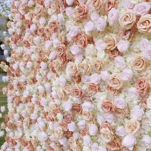 Anti Dust Coating Surface Treatment <b>Artificial</b> Floral Wall Panel Space Saving Roll Up Wedding Reception Decor - Product Image 5