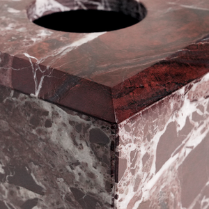 Boîte à mouchoirs de luxe en marbre VSTONE, <span class=keywords><strong>rouge</strong></span> et blanc, durable, écologique, portable, support de table pour salle de bain et salon - Product Image 4