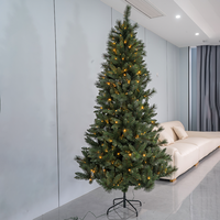6ft 7ft Großhandel Hochwertige Weihnachts baum Künstliche Glasfaser Weihnachts bäume Mit Led