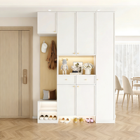 Armoire à chaussures de luxe avec porte-manteaux et siège, armoire à chaussures multifonctionnelle |   Organisateur d'entrée grande capacité