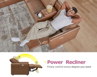 Großhandel Brauner Elektrischer Relaxsessel Einzelner Elektrischer Liegestuhl mit USB-Ladeanschluss Leder-Relaxsessel für Wohnzimmer