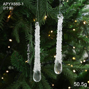Hangende Heldere Acryl Kerstboom Ijspegel Opknoping Ornamenten Kerst Ijspegel Ornamenten Voor Kerstboom Decoraties Kerstmis Winter - Product Image 5