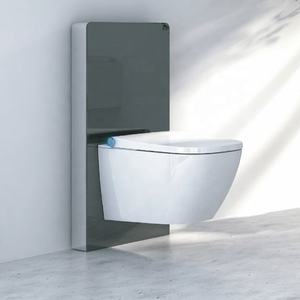 Cisterna de Lujo Negra de Vidrio Estilo Británico con Doble Descarga y Mueble - Product Image 4