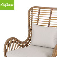 Chaise de patio de nouveau style avec coussin chaise à cadre en métal et table chaise de jardin en rotin
