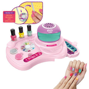 HYUE Princess Luxury Nail Machine Beauty Makeup Sets Play Make up Kit Girls Toys Diy Nail Toywith Storage <b>Desk</b> - Product Image 2