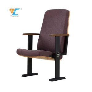 将教堂椅与书架金属教堂椅连接起来，用于销售灰色织物会议教堂椅