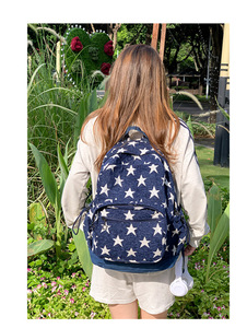 <span class=keywords><strong>Zaino</strong></span> con Logo personalizzato Vintage College <span class=keywords><strong>rosso</strong></span> con stampa a stelle rosse grande borsa per studenti universitari Casual da <span class=keywords><strong>donna</strong></span> <span class=keywords><strong>zaino</strong></span> da scuola - Product Image 6