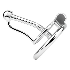 Jaula de Castidad Metálica FRRK con Catéter Metálico, Dispositivo de Castidad Masculina, Candado para Pene BDSM con Tubo Metálico para Masaje de Próstata - Product Image 6