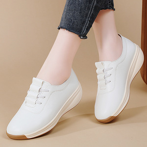 Zapatos de Mujer con Suela Gruesa de Cuero Genuino, Estilo Primavera, Antideslizantes, Ligeros, Deportivos, para Mamá - Product Image 3