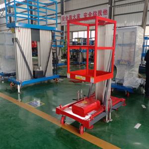 Meja pengangkat tangga hidrolik pengangkat Platform angkat listrik seluler aluminium Aloi tiang tunggal kapasitas 117kg - Product Image 3