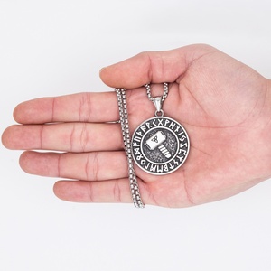 316L Stainless Steel Norse <b>Vikings</b> <b>Pendant</b> Nordic <b>Viking</b> Runes Amulet Necklace Gold Plated Talisman Necklaces for Men Women - Product Image 2