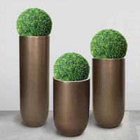 Prix usine bas : Jardinières et sculptures florales modernes en fibre de verre, sculptées à la main, hautes, rondes et coniques, pour la décoration intérieure