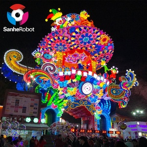 Lanterne géante personnalisée pour festival chinois en plein air, lanterne en soie colorée, imperméable, LED, en forme d'animal paon, pour Noël, fête de fin d'année - Product Image 3
