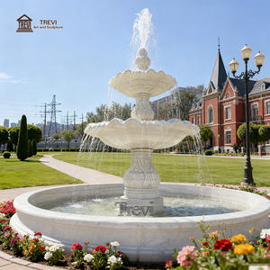 Fontaines d'eau en marbre blanc TREVI au design simple pour château et jardin privé - Product Image 5