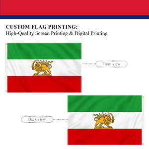Bandera de Poliéster Impresa Digitalmente de Doble Cara, 90x150cm (3x5FT), con Diseño de León y Sol de Persia (Irán), Venta al por Mayor de Fábrica, para Promoción Electoral - Product Image 3