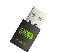 Dongle WiFi Dual Band 2.4G/5G 600mbps Berkualitas Tinggi 2-in-1 dengan Antarmuka USB2.0 untuk Laptop, Tanpa Driver, Kartu Jaringan Nirkabel, Tersedia