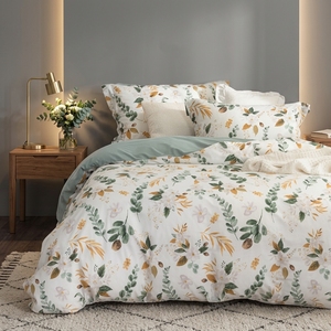 Bettbezug 140x200cm 100% Gewaschene Baumwolle Oeko-TEX Zertifiziert Salbeigrünes Blumenmuster Bettwäsche-Set 1 Kissenbezug Hergestellt in China - Product Image 6