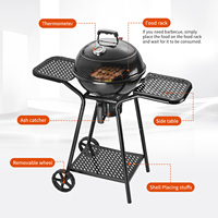 Barbecue portable haut de gamme en fer pour extérieur, avec chariot, pour camping et jardin
