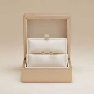 Boucle d'oreille fine en or jaune massif 14 carats avec diamant naturel, design étoile brillante de haute qualité, vente en gros - Product Image 6