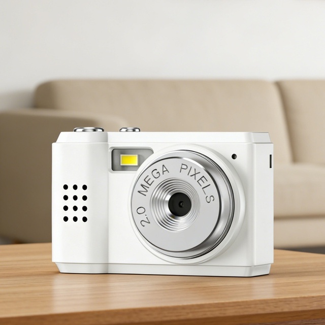 Wide-angle Retro Digital Camera CCD 2.0MP 2K Video Recording Button-shaped Entry-level Small Camera 50g Lightweight WiFi Camera