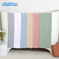 Couverture en coton pour bébé Mimixiong Oeko Tex, tricotée, à bords festonnés, douce et confortable, couleur unie, pour nouveau-né, couverture d'emmaillotage pour bébé