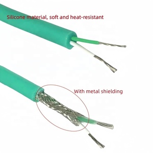 Fil de thermocouple de type K haute température, <span class=keywords><strong>gaine</strong></span> en silicone verte/blanche, fil de détection de température - Product Image 3
