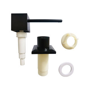 Black Square Head Soap Dispenser Zinc Alloy 08 With 350 Bottle Hand Press Manual Control Kitchen Sink Dishwashing Basin - Product Image 2