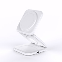 Station de charge sans fil magnétique pliable 3-en-1 avec port Type-C à charge rapide PD/QC, sortie 18W, certifiée ignifuge CE/FCC/ROHS