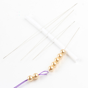 5pcs/bag Central Opening Stainless Steel Tool Pins Big Eye Curved Beading <strong>Needles</strong> for DIY <strong>Beads</strong> - Product Image 4