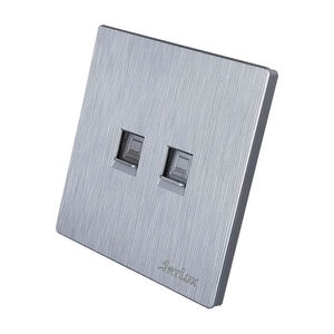 Ổ cắm TEL Ổ cắm đôi cực Switched phổ 13amp kim loại Ấn Độ nút điện tử Led chuyển đổi ánh sáng Tường - Product Image 2