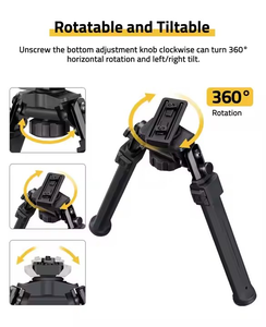 Vente en gros de trépied tactique V8 rotatif à <span class=keywords><strong>360</strong></span> degrés en aluminium robuste et pliable, accessoires de portée à longueur réglable - Product Image 5