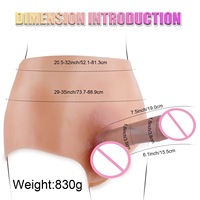 Dildo realista de silicona para mujer, tipo pantalón, hueco y sólido, para uso lésbico, para hombre y mujer