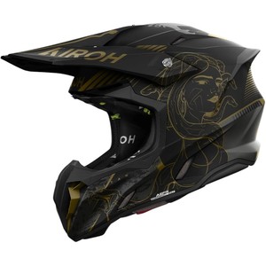 Casco Moto Airoh Twist 3 Nero Oro Taglia S Termoplastico Enduro Motocross - Product Image 1